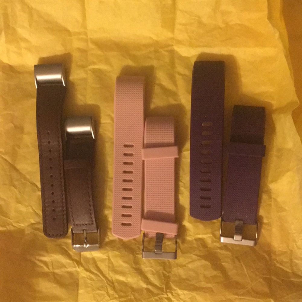Fitbit charger 2 -two rubber, one leather.-small